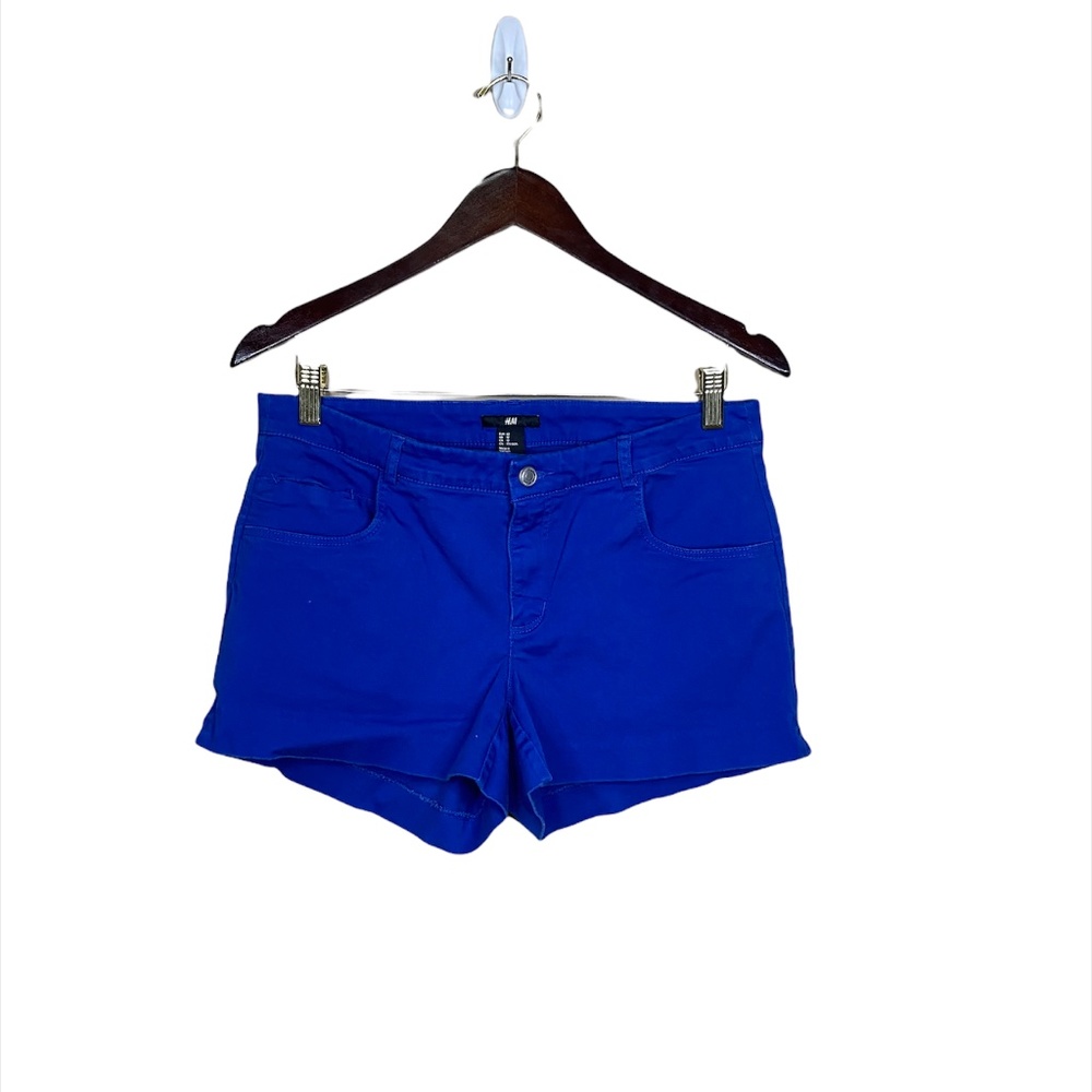 H&M Blue Colorblock Spring Shorts Womens Size 12